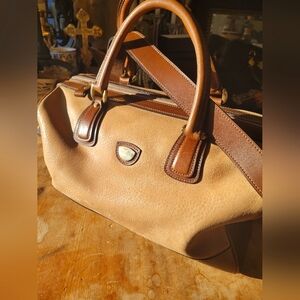 Gucci Vintage Two Tone Two Way Travel Bag